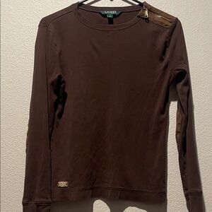 Lauren Ralph Lauren Chocolate Long Sleeve Top